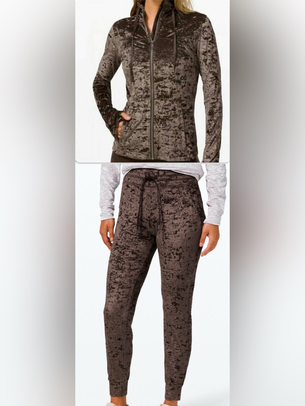 lululemon athletica crushed velvet set
